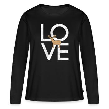 Élan - T-shirt manches longues Premium bio Femme - noir - Devant - Julia (174cm)