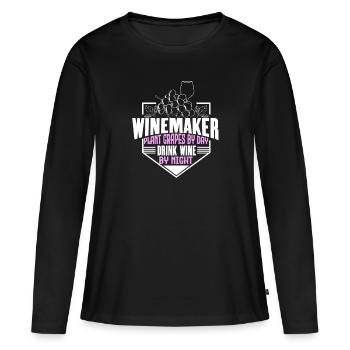 Viticulture Vente de vins Vignes Vignes Vignes Vignerons - T-shirt manches longues Premium bio Femme - noir - Devant - Julia (174cm)
