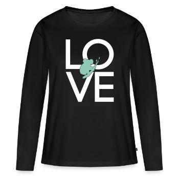 Koala - Frauen Premium Bio Langarmshirt - Schwarz - Vorne - Julia (174cm)