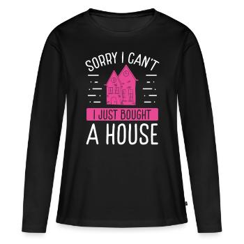 Propriétaire Fille Party Couple Déménagement Nouvelle Maison - T-shirt manches longues Premium bio Femme - noir - Devant - Julia (174cm)