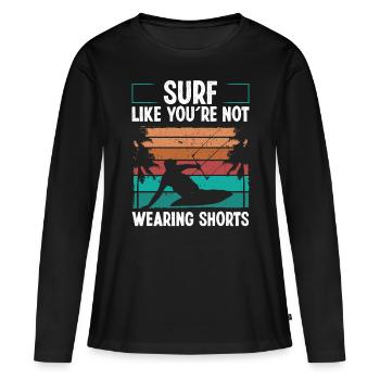 Kitesurfer Kite Kiteboarder Kitesurf Kiteboard - T-shirt manches longues Premium bio Femme - noir - Devant - Julia (174cm)
