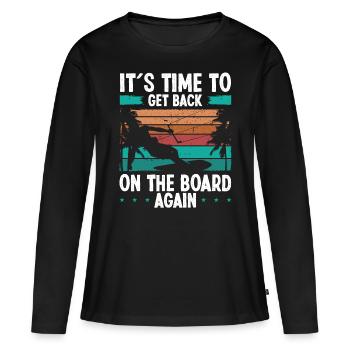 Session de Kitesurf Kitesurfer Wind Kiteboarder - T-shirt manches longues Premium bio Femme - noir - Devant - Julia (174cm)