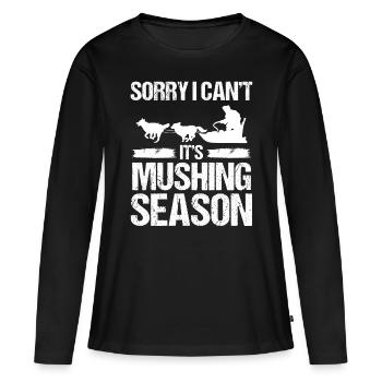 Mushing Saison Husky Chien de traîneau Chien Trail Running - T-shirt manches longues Premium bio Femme - noir - Devant - Julia (174cm)