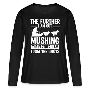 Sled Dog Rider Mushing Season Husky Sledding - Frauen Premium Bio Langarmshirt - Schwarz - Vorne - Julia (174cm)