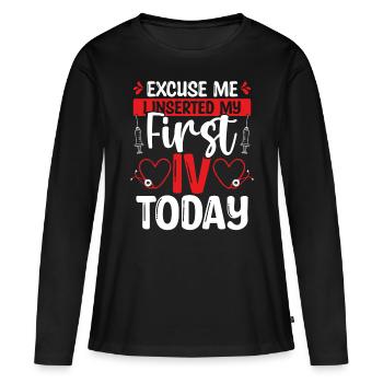 Nurse Vein Inserter Emergency Room Nursing - Women's Premium Organic Long Sleeve Shirt - black - Front - Julia (174cm)