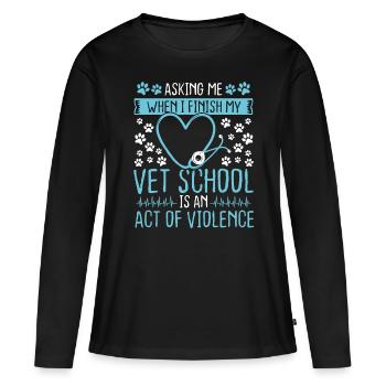 Future Veterinarian Vet School Veterinary Tech - Frauen Premium Bio Langarmshirt - Schwarz - Vorne - Julia (174cm)