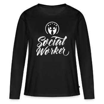Social Workers Social Work Social Work Occupation - Women's Premium Organic Long Sleeve Shirt - black - Front - Julia (174cm)