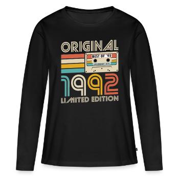 30. Geburtstag Jahrgang 1992 Original 1992 - Frauen Premium Bio Langarmshirt - Schwarz - Vorne - Julia (174cm)