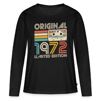 50. Geburtstag Jahrgang 1972 Original 1972 - Frauen Premium Bio Langarmshirt - Schwarz - Vorne - Julia (174cm)