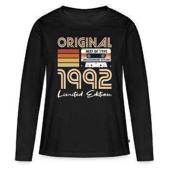 30. Geburtstag Jahrgang 1992 Original 1992 - Frauen Premium Bio Langarmshirt - Schwarz - Vorne - Julia (174cm)
