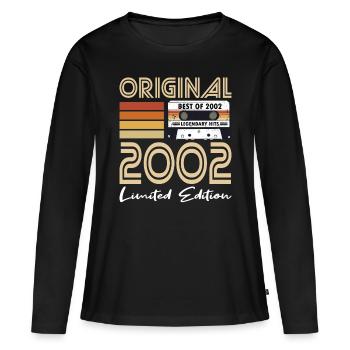20. Geburtstag Jahrgang 2002 Original 2002 - Frauen Premium Bio Langarmshirt - Schwarz - Vorne - Julia (174cm)