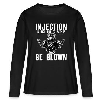 L’injection est agréable mais je préfère être soufflé - T-shirt manches longues Premium bio Femme - noir - Devant - Julia (174cm)