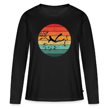 Pêche sous-marine Pêche sous-marine Pêche au harpon - T-shirt manches longues Premium bio Femme - noir - Devant - Julia (174cm)
