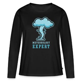 Expert en météorologie Météorologue Météorologue - T-shirt manches longues Premium bio Femme - noir - Devant - Julia (174cm)