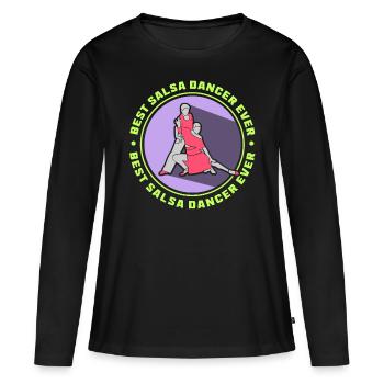 Meilleur danseur de salsa de tous les temps Hobby Dance Dancing - T-shirt manches longues Premium bio Femme - noir - Devant - Julia (174cm)