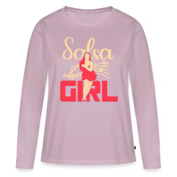 Salsa Girls Hobby Dance Dancing Dancer - T-shirt manches longues Premium bio Femme - rose poudré - Devant - Julia (174cm)