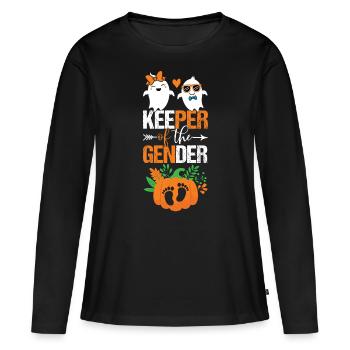 Gardien du genre révéler la fête d’Halloween de bébé - T-shirt manches longues Premium bio Femme - noir - Devant - Julia (174cm)