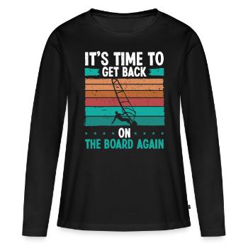 Windsurfing Session Board Windsurfer Windsurf - Frauen Premium Bio Langarmshirt - Schwarz - Vorne - Julia (174cm)