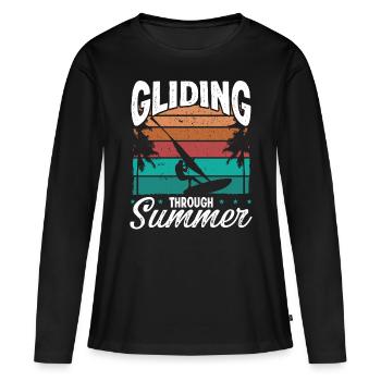 Windsurfing Board Gliding Summer Windsurfer - Women's Premium Organic Long Sleeve Shirt - black - Front - Julia (174cm)