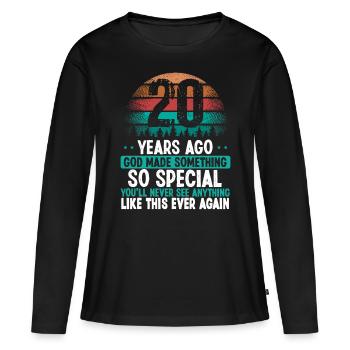 20 Birthday God made something special 20 Year Old - Frauen Premium Bio Langarmshirt - Schwarz - Vorne - Julia (174cm)