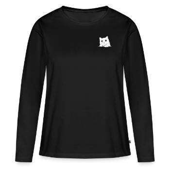 Propriétaires de chats Mignons Amoureux des chats Mignon - T-shirt manches longues Premium bio Femme - noir - Devant - Julia (174cm)