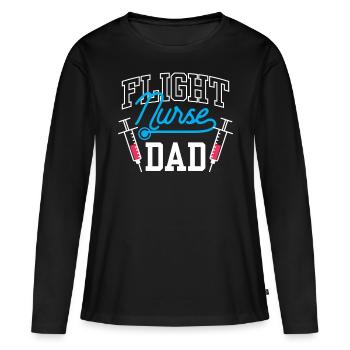 Infirmière de vol Papa Médecin de vol Médecin de vol - T-shirt manches longues Premium bio Femme - noir - Devant - Julia (174cm)