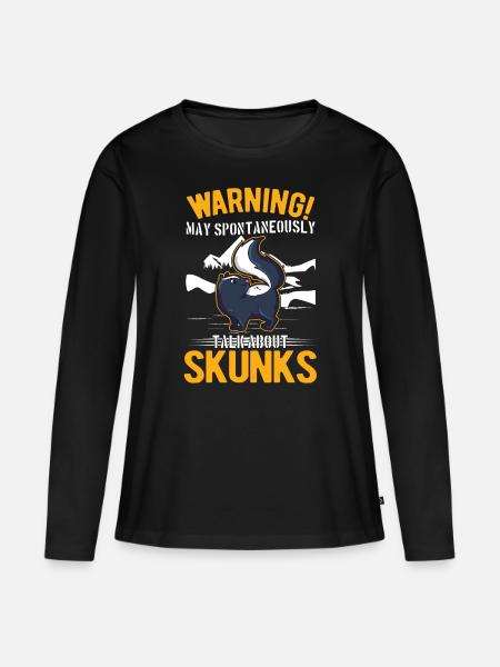 Warnung Stinktier Besitzer Skunk - Frauen Premium Bio Langarmshirt - Schwarz