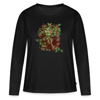Terrarium | Jardin de bouteilles - T-shirt manches longues Premium bio Femme - noir - Devant - Julia (174cm)