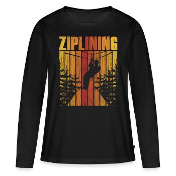 Tyrolienne Dictons Tyrolienne Tyrolienne Sport - T-shirt manches longues Premium bio Femme - noir - Devant - Julia (174cm)