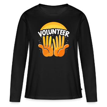 Volontariat Volontaire Volontariat - T-shirt manches longues Premium bio Femme - noir - Devant - Julia (174cm)