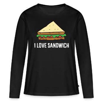 Sandwich - I love sandwiches - T-shirt manches longues Premium bio Femme - noir - Devant - Julia (174cm)