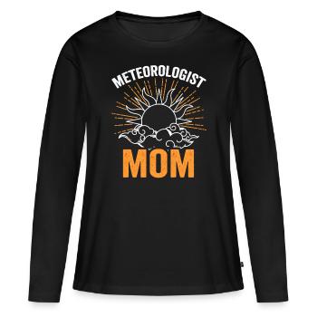Météorologue Profession Météorologue Météorologie - T-shirt manches longues Premium bio Femme - noir - Devant - Julia (174cm)