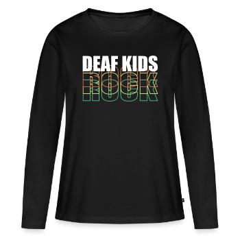 Sourd Kid Rock Shirt Cadeau Sourd Sourd Sourd - T-shirt manches longues Premium bio Femme - noir - Devant - Julia (174cm)