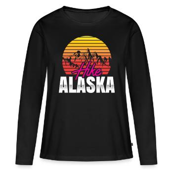 Randonnées en Alaska Randonneurs Randonnée Randonnée Randonnée - T-shirt manches longues Premium bio Femme - noir - Devant - Julia (174cm)