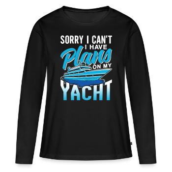 Malheureusement, je ne peux pas avoir de plans pour mon yacht - T-shirt manches longues Premium bio Femme - noir - Devant - Julia (174cm)
