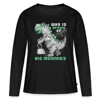 Dinosaur, Mummy, Funny Dino, Halloween Dino - Women's Premium Organic Long Sleeve Shirt - black - Front - Julia (174cm)