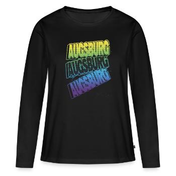 Augsburg Allemagne City Font Skyline Accueil - T-shirt manches longues Premium bio Femme - noir - Devant - Julia (174cm)