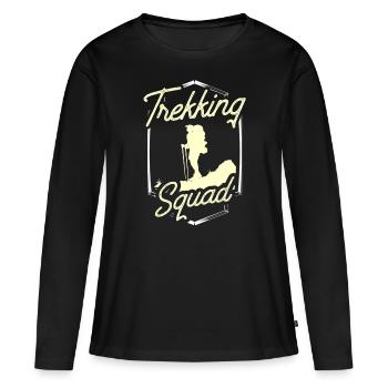 Trekking Team Randonneur - T-shirt manches longues Premium bio Femme - noir - Devant - Julia (174cm)
