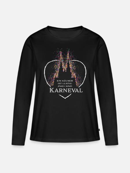 Kölner Dom Köln Karneval Fasching Konfetti - Frauen Premium Bio Langarmshirt - Schwarz