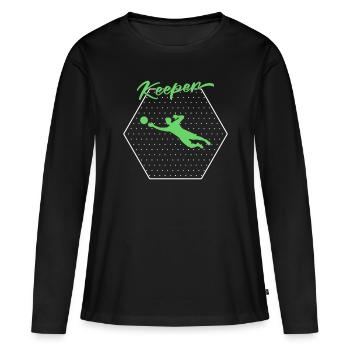 Gardien de but - T-shirt manches longues Premium bio Femme - noir - Devant - Julia (174cm)