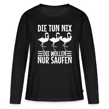 Die tun nix die wollen nur saufen - Frauen Premium Bio Langarmshirt - Schwarz - Vorne - Julia (174cm)