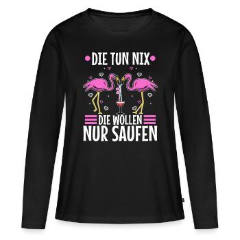 Die tun nix die wollen nur saufen - Frauen Premium Bio Langarmshirt - Schwarz - Vorne - Julia (174cm)