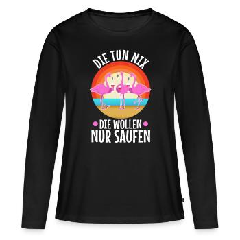 Die tun nix die wollen nur saufen - Frauen Premium Bio Langarmshirt - Schwarz - Vorne - Julia (174cm)