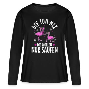 Die tun nix die wollen nur saufen - Frauen Premium Bio Langarmshirt - Schwarz - Vorne - Julia (174cm)