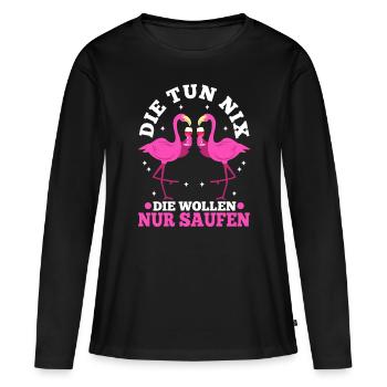 Die tun nix die wollen nur saufen - Frauen Premium Bio Langarmshirt - Schwarz - Vorne - Julia (174cm)