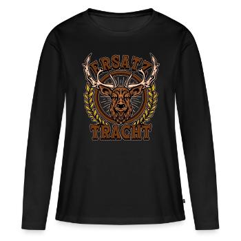 Ersatz Tracht - Frauen Premium Bio Langarmshirt - Schwarz - Vorne - Julia (174cm)