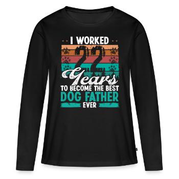 22 ans Meilleur chien Père 22 Anniversaire Chien Papa - T-shirt manches longues Premium bio Femme - noir - Devant - Julia (174cm)