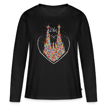 Cathédrale de Cologne Cologne Kölle Colonia Carnaval - T-shirt manches longues Premium bio Femme - noir - Devant - Julia (174cm)
