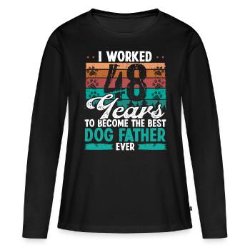 48 Year Old Best Dog Father 48 Birthday Dog Dad - Women's Premium Organic Long Sleeve Shirt - black - Front - Julia (174cm)