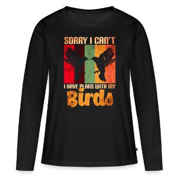 Vogel Liebhaber Vögel - Frauen Premium Bio Langarmshirt - Schwarz - Vorne - Julia (174cm)